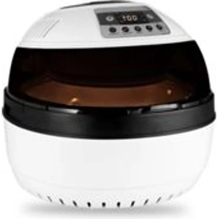 BOB HOME BISTRO VITAL Family+ Heißluftfritteuse, ohne Fett, 1300 Watt, Timer, Automatikprogramme. Antihaftbeschichtet, LED-Display, weiß