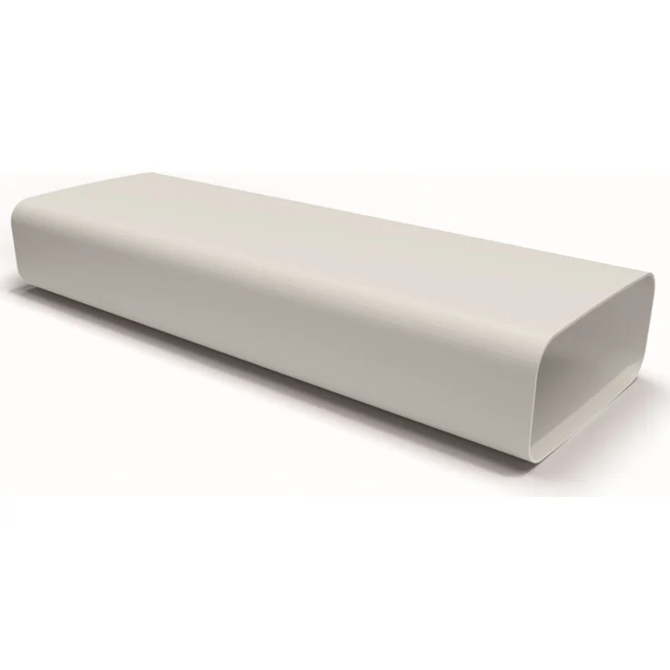 Airtec Flachkanal 175x80mm, Lüftungsrohr 50cm ohne Muffe, Kunststoff, weiß, Dunstabzug Küche