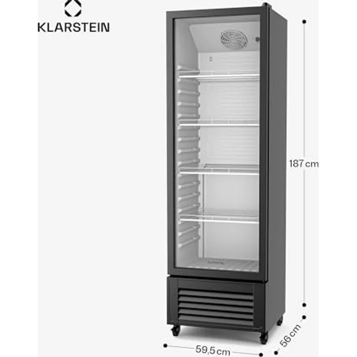 Klarstein GrandCooler HEA-GCoolerBK-306L, 306 Liter Getränkekühlschrank mit doppelt verglaster Tür, schwarz, energieeffizient, verstellbare Regale, LED-Beleuchtung – Bild 7