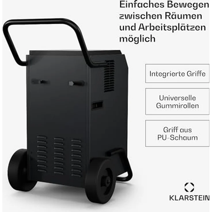 Klarstein DuraDry 50L Luftentfeuchter - Elektrisch, 52 dB, 5,5 L Tank, Auto-Abtau, Waschbarer Filter, 24h Timer, Für Keller & Große Räume bis 80 m², Anthrazit – Bild 3