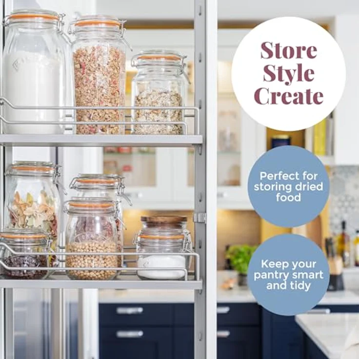 Kilner KIL Bügelverschlussglas 3l quadratisch, Einmachglas für Obst und trockene Lebensmittel, Transparent – Bild 8