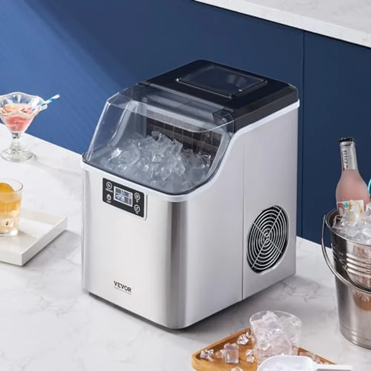 VEVOR Eismaschine, tragbarer Eisbereiter mit 24 Eisstücken in 15 Minuten, 20,4 kg/24 Stunden, Silber – Bild 8