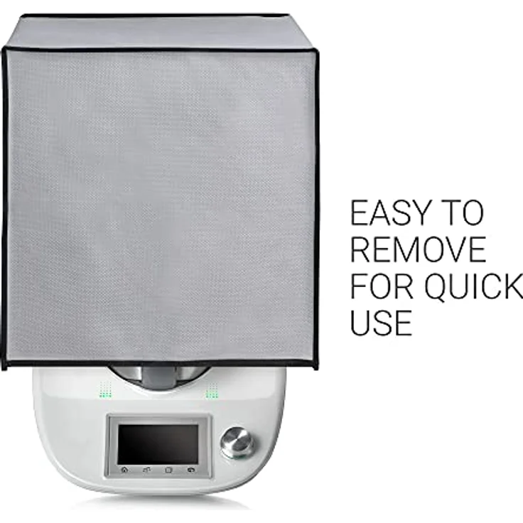 kwmobile Hülle kompatibel mit Thermomix TM5 / TM6 - Küchenmaschine Staubschutz Abdeckhaube - Staubhaube in Hellgrau – Bild 3