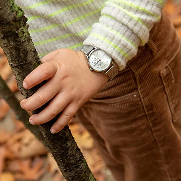 Cool Time Mädchen Kinder Armbanduhr, silberfarbenes Schmetterlings-Motiv, japanisches Qualitätswerk – Bild 5