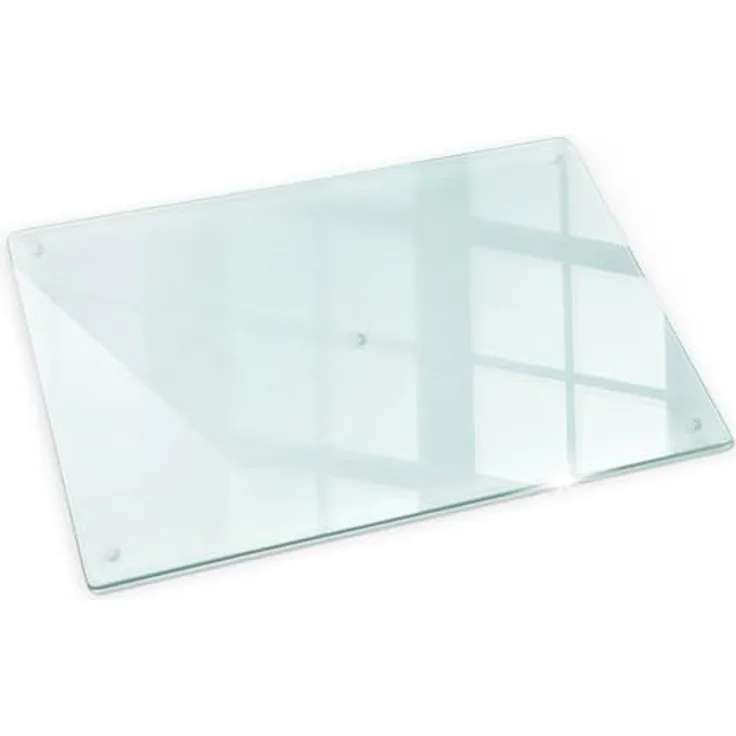 Tulup Tulup Glasschneidebrett XXL, 80x52cm, gehärtetes Glas, transparent, rutschfest und hygienisch, langlebig, multifunktional