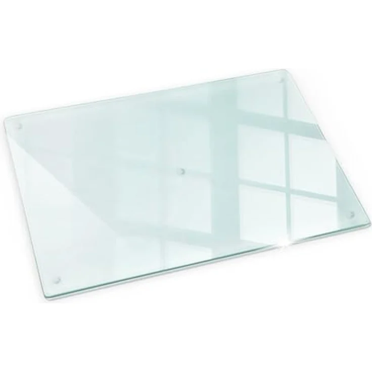 Tulup Tulup Glasschneidebrett XXL, 80x52cm, gehärtetes Glas, transparent, rutschfest und hygienisch, langlebig, multifunktional – Bild 1