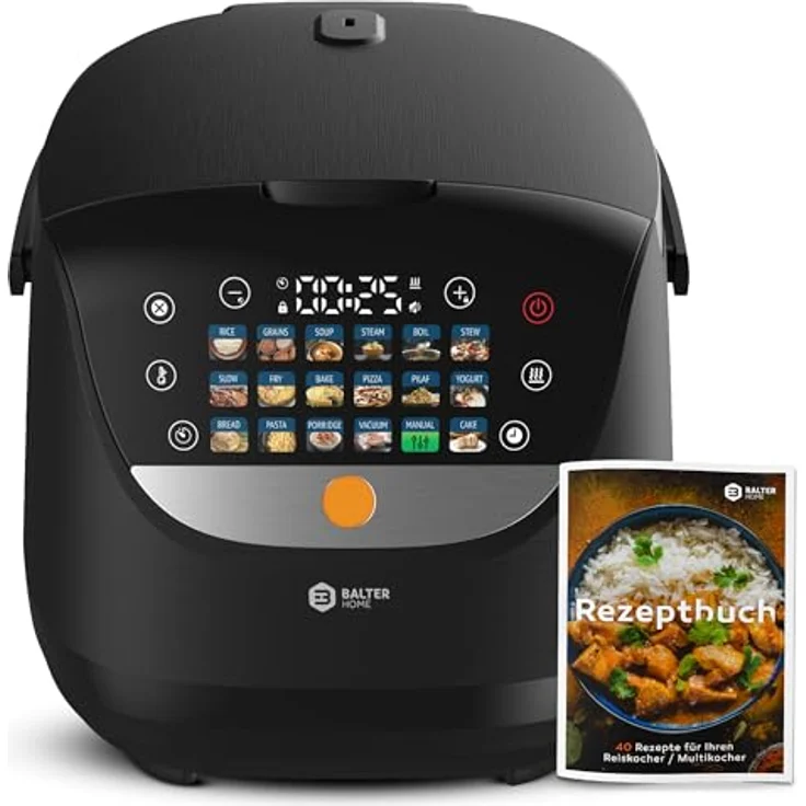 Balter MK-01, Reiskocher Multikocher mit 18 Programmen, 4L, Fuzzy-Logic, Dampfgarer & Slow Cooker, inkl. Premium Topf, Zubehör & Rezeptbuch – Bild 1