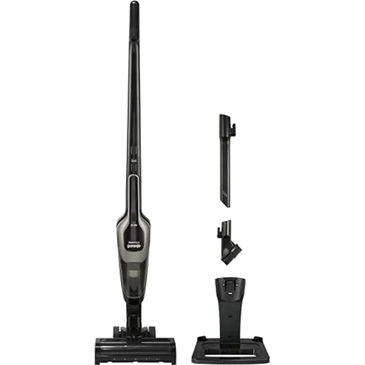 Gorenje SVC216110FSIIBKA, Akku Staubsauger, 120 W, 0.6 l, schwarz, motorisierte Turbobürste, digitales Display, langlebiger 2000-mAh-Akku