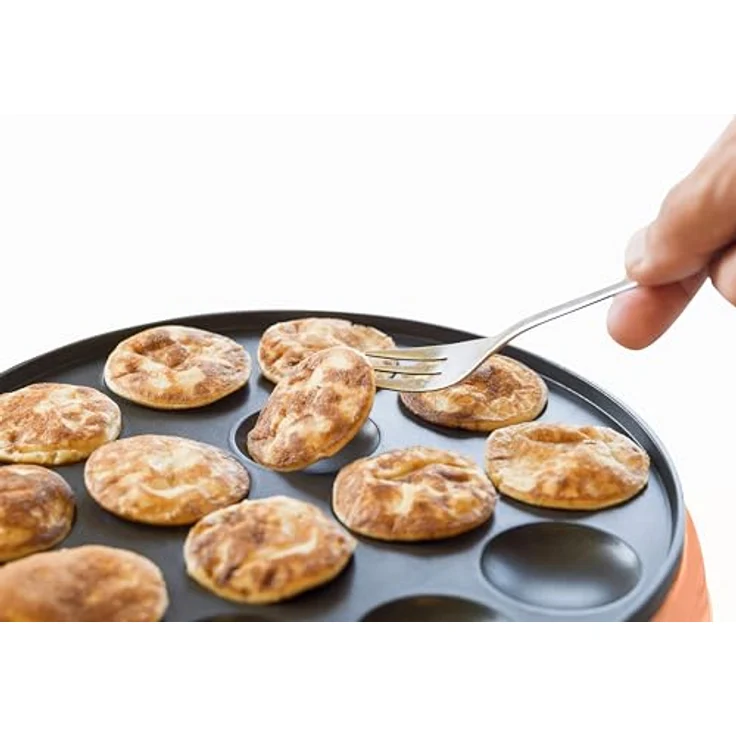 Bestron Poffertjes-Maker APFM700, 800 W, 14 Mini-Pfannkuchen mit Antihaftbeschichtung und Schnellheizelement – Bild 5