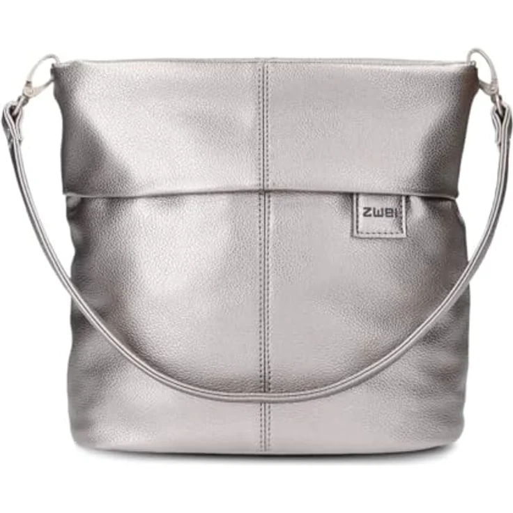 ZWEI Mademoiselle M8 Beuteltasche, Umhängetasche aus pflegeleichtem Kunstleder, Silber, 25 x 10 x 23 cm – Bild 3