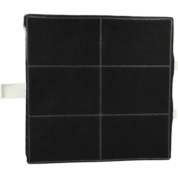 vhbw Aktivkohlefilter für Neff 00360732, DRZ94UC, FWKB-2222, 22,2 x 22,2 x 2,4 cm, schwarz/weiß, zur Geruchsfilterung in Dunstabzugshauben – Bild 1