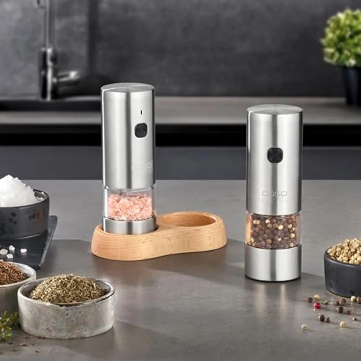 Caso SpiceDuo, Elektrische Salz- & Pfeffermühle aus Edelstahl mit USB-C, langlebig und einstellbarem Keramikmahlwerk – Bild 8