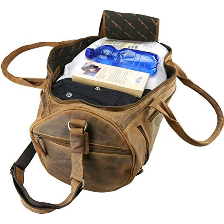Greenburry Vintage Reisetasche, 50 cm aus 100% Leder in braun, ideal für Reisen – Bild 5