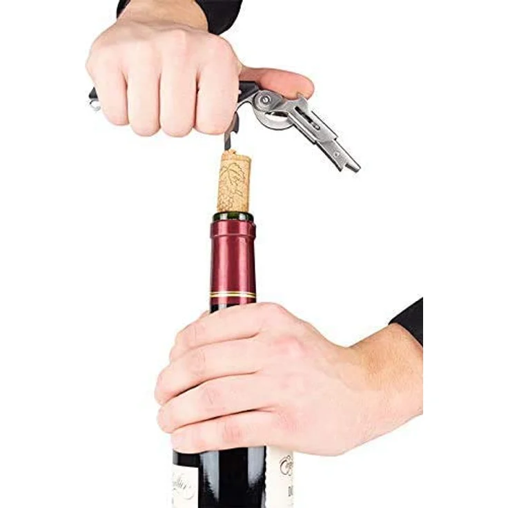 Peugeot Korkenzieher mit Kapselschneider, Flaschenöffner und Befestigungsring, Clavelin, Edelstahl / ABS, 14 cm, 200428 – Bild 5