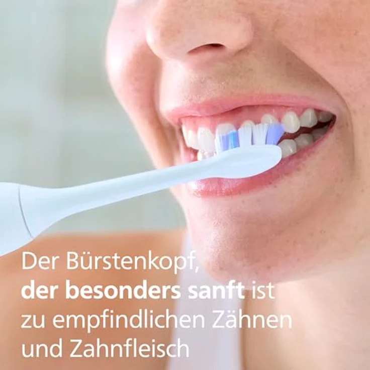 Philips Sonicare S2 Sensitive, Original Ersatzbürstenköpfe, Weiß, 4er-Pack, HX6054/87 mit Sonicare Technologie und 3.000 dicht gepackten Borsten – Bild 2