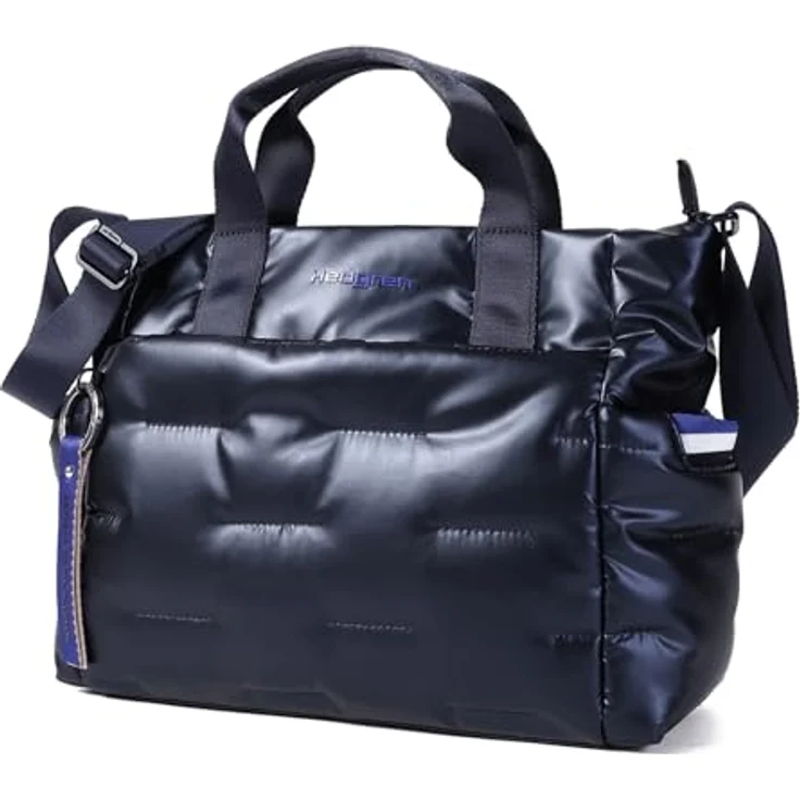 Hedgren Cocoon Umhängetasche, glänzende Schultertasche mit 2 Einschubfächern und Zipperfach, Peacoat Blue – Bild 3