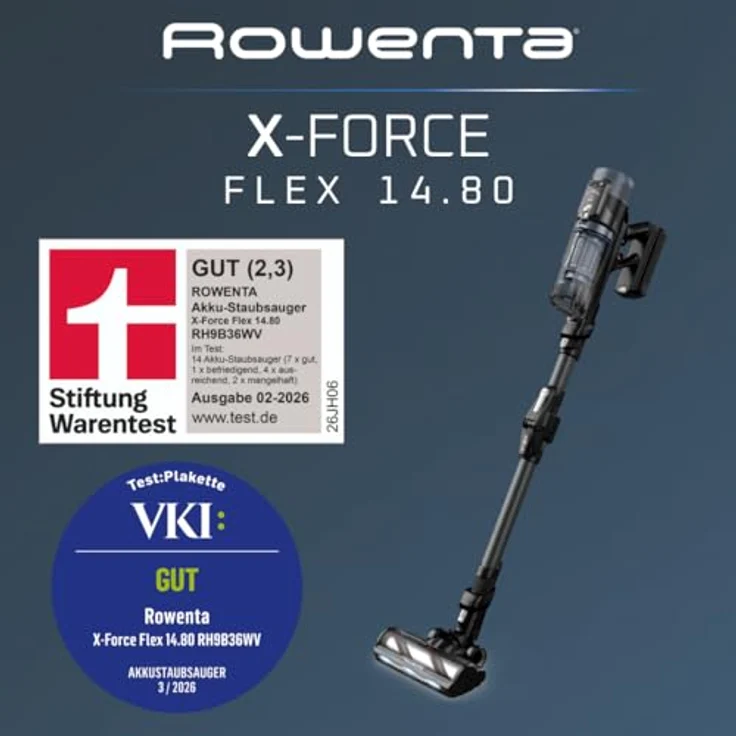 ROWENTA RH9B36 X-Force Flex 14.80, Kabelloser Stielsauger mit 240 Air Watt Saugkraft und 90 Minuten Akkulaufzeit – Bild 3
