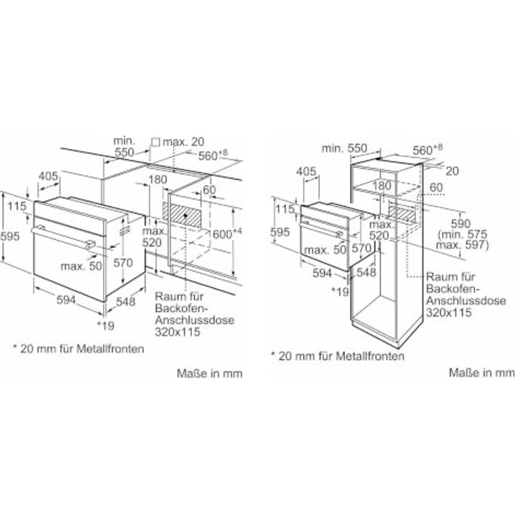 Bosch HNDBB210, Einbau-Geräte-Set mit 66 l Garraum, schwarz, 3D-Heißluft und Glaskeramikfeld – Bild 8