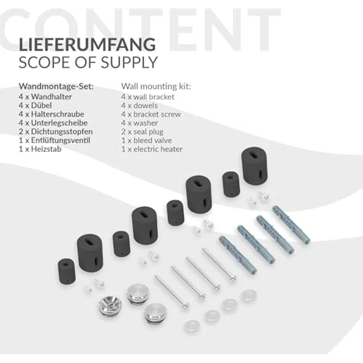 LuxeBath Badheizkörper Iron EM 500x1000mm Anthrazit, 2in1 Heizkörper mit Heizstab 300W und digitalem Thermostat – Bild 7