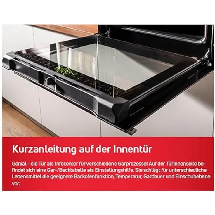 Amica SHC 11509 SM Standherd/Glaskeramikkochfeld und Elektro-Backofen / 50cm / Schwarz-matt/freistehend/mit Eco-Funktion, Ober-/Unterhitze uvm. – Bild 3
