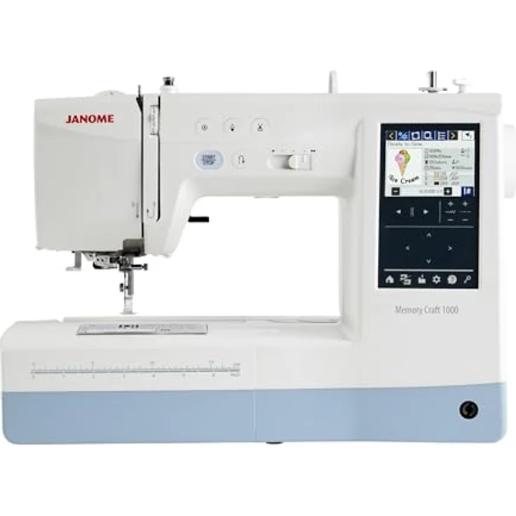 Janome Nähmaschine Memory Craft 1000, 300 Nähprogramme, 241 Stickmuster, USB-Schnittstelle, umweltfreundliche Verpackung – Bild 1
