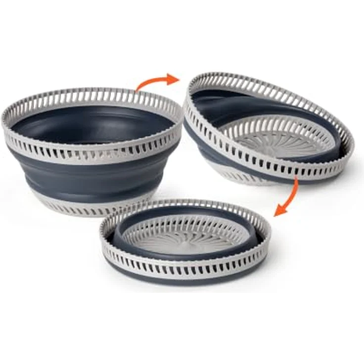 Spetebo Salatschleuder faltbar Ø 27 cm mit Anti-Rutsch-Boden, 5 L, grau/translucent, mit entnehmbarem Sieb und hoher Schleuderkraft – Bild 8