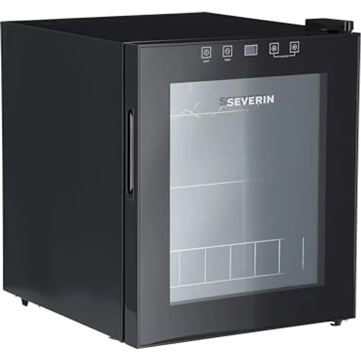 SEVERIN Weinkühlschrank 46 L Volumen für max. 15 Flaschen, LED & Touch-Display, 5-18°C, nur 43 dB, EEK F, schwarz – Bild 1