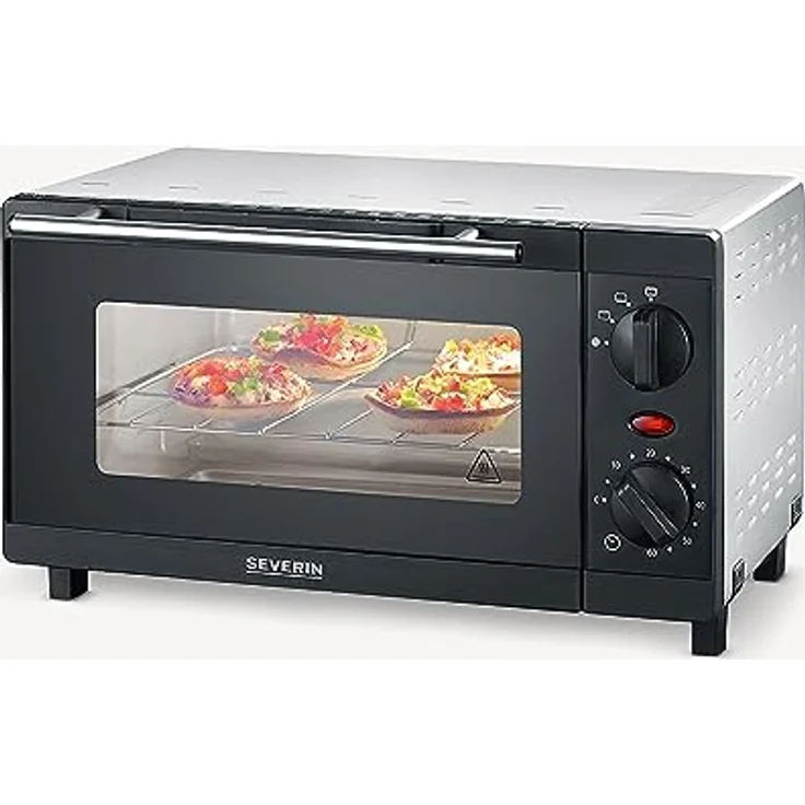 Severin Minibackofen TO 9561, Vielseitiger Backofen mit Ober- und Unterhitze, 60 Minuten Timer, kompakt in Weiß – Bild 3