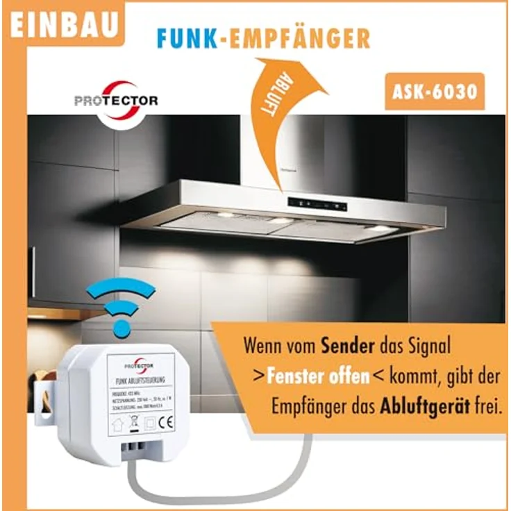 Protector ASK 6030, Funk-Abluftsteuerung für Klimaanlagen mit Thermosensor, Weiß – Bild 6