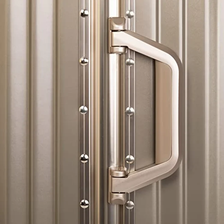 Travelhouse London Koffer Gold M-65cm Alu Rahmen Polycarbonat Hartschale TSA Zahlenschloss 4 Doppelräder 360°Rollen 67L Vol. – Bild 2