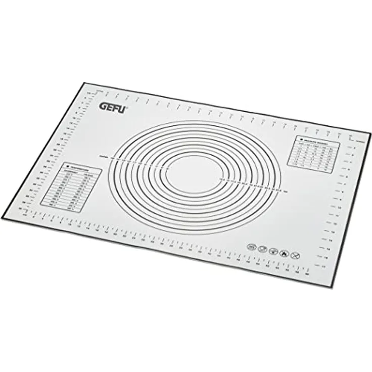 GEFU Ausrollmatte PAD, Silikon, spezielle Antihaftbeschichtung mit Skalierung für präzises Kneten und Ausrollen