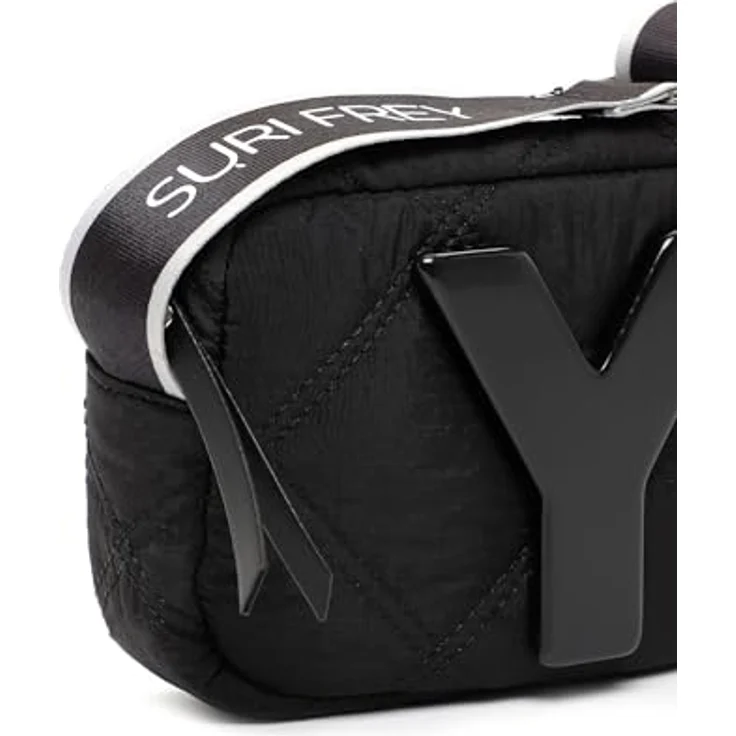 SURI FREY Evy Umhängetasche, vegane Feinsynthetik, schwarz, mit abnehmbarem Umhängeriemen, 19,5 x 13 x 5,5 cm – Bild 7