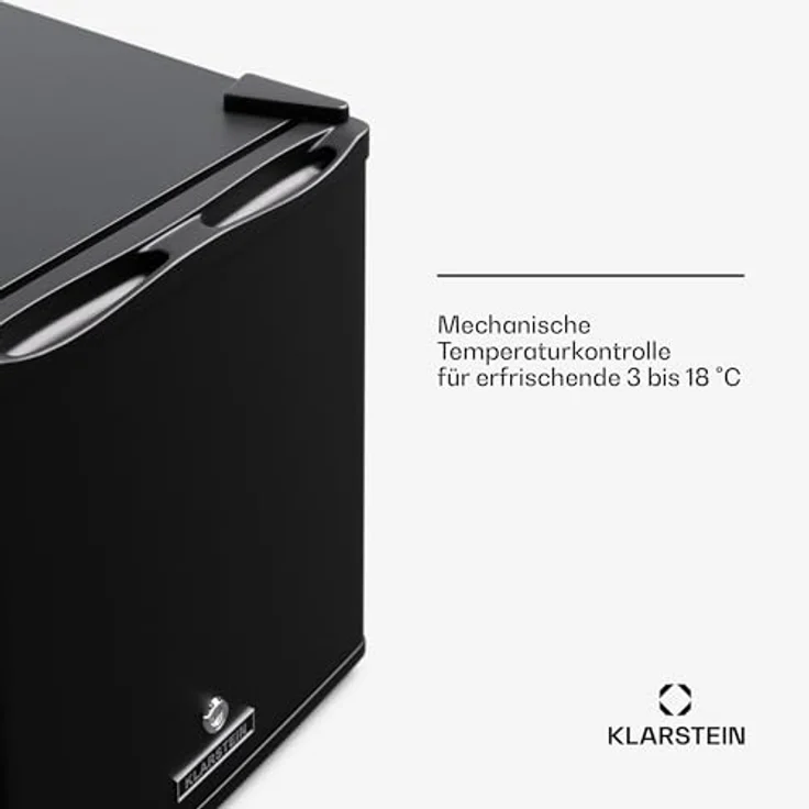 Klarstein Kühlschrank - mit Glastüre, 28L Mini-Kühlschrank für Getränke & Snacks, Klein & Leise, Verstellbare Ablagen, Schloss, Türanschlag wechselbar, höhenverstellbare Füße, schwarz – Bild 3