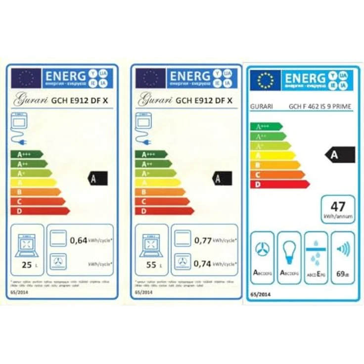 GURARI Elektro-Standherd GCH E 912 DF X+GCH F 462 IS 9 Prime, 90 cm, Doppelbackofen, 8 Betriebsfunktionen, mit Dunstabzugshaube und 1-fach-Teleskopauszug – Bild 4