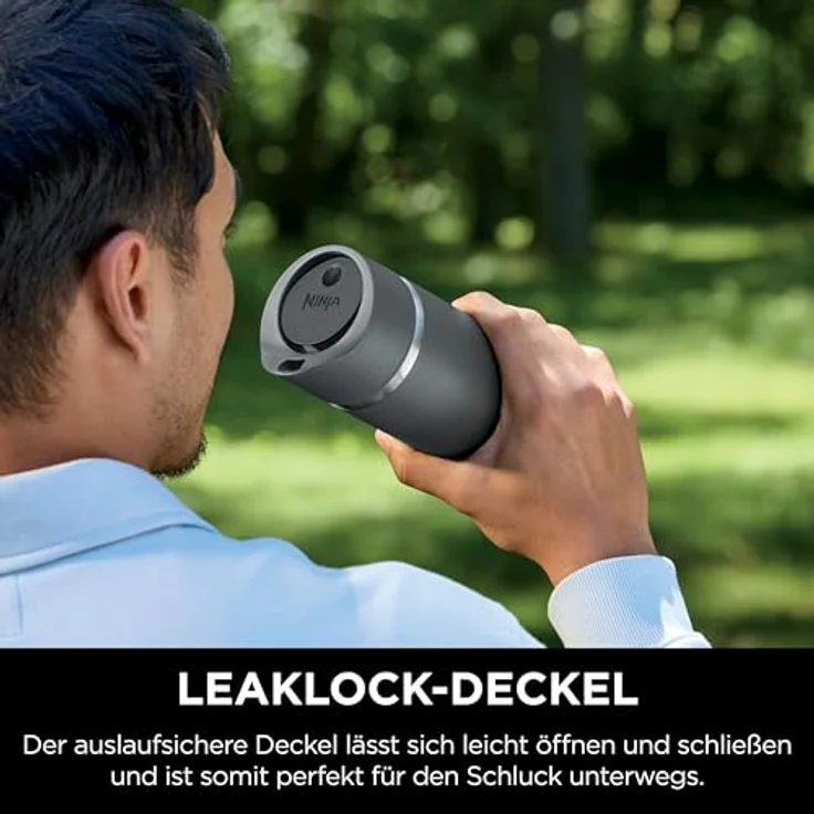 Ninja 300 ml Sip Perfect Trinkflasche für Heißgetränke, BPA-frei, spülmaschinenfest, langlebig, Schwarz, DW1203EUUKBK – Bild 5