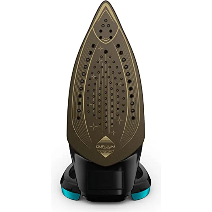 Tefal FV8066 Puregliss Dampfbügeleisen | 280 g/Min. Dampfstoß | Vertikaldampf | XL Wassereinfüllöffnung | stabile Ablage | Anti-Kalk-Ausstattung | Tropfstopp | Auto-Abschaltung | Schwarz/Türkis – Bild 2