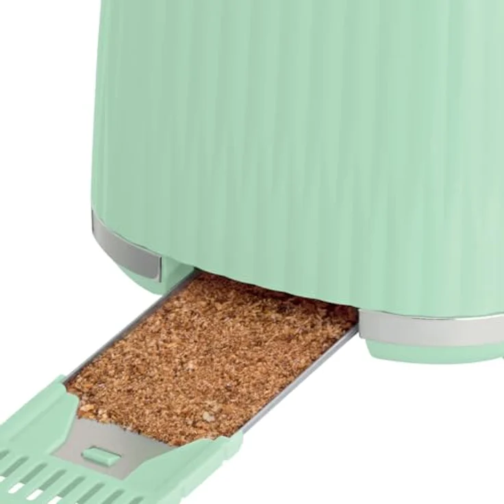 Russell Hobbs Toaster Eden für 2 Scheiben (6 Bräunungsstufen, Hebefunktion, Auftau-, Aufwärm- & Stoppfunktion, Krümelschublade, Brötchenaufsatz, Pistazie 27374-56) – Bild 5