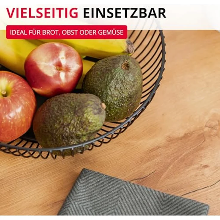 Westmark Drahtkorb Lumos Klein – Stilvolle Obstschale & Brotkorb aus Stahl, Schwarz, 20 cm, praktisch und pflegeleicht – Bild 3