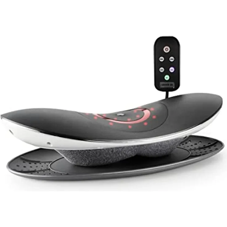 Maximex Lendenwirbel-Massagegerät - Elektrischer Lendenwirbelmasseur mit 4 Funktionen, Polykarbonat, 42 x 5.5 x 21 cm, Schwarz