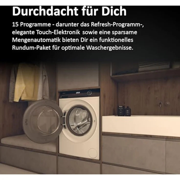 Haier I-PRO SERIE 3 HW81-NBP14939 Frontlader Waschmaschine 8kg mit Dampfprogrammen & Refresh-Programm - A-Effizienz, Inverter-Motor – Bild 4