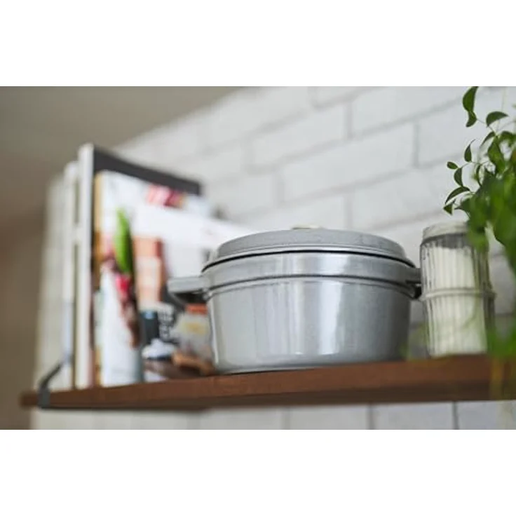 Staub 1101418 Cocotte-Bräter, rund mit Deckel 14 cm, 0,8 L, mit mattschwarzer lierung im Inneren des Topfes, graphitgrau – Bild 5