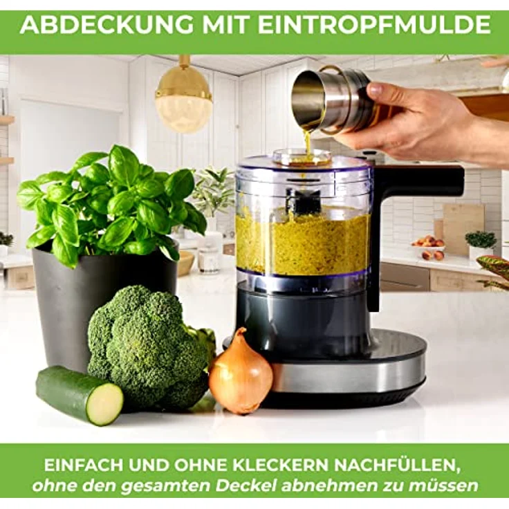 NUTRI-CHOPPER 4D Zerkleinerer Küche elektrisch mit AUTO-BLADE Funktion – BPA-frei – Deutsche Marke – Food Processor Universalzerkleiner Multizerkleinerer Zwiebel Fleisch Nüsse Pesto – Bild 3