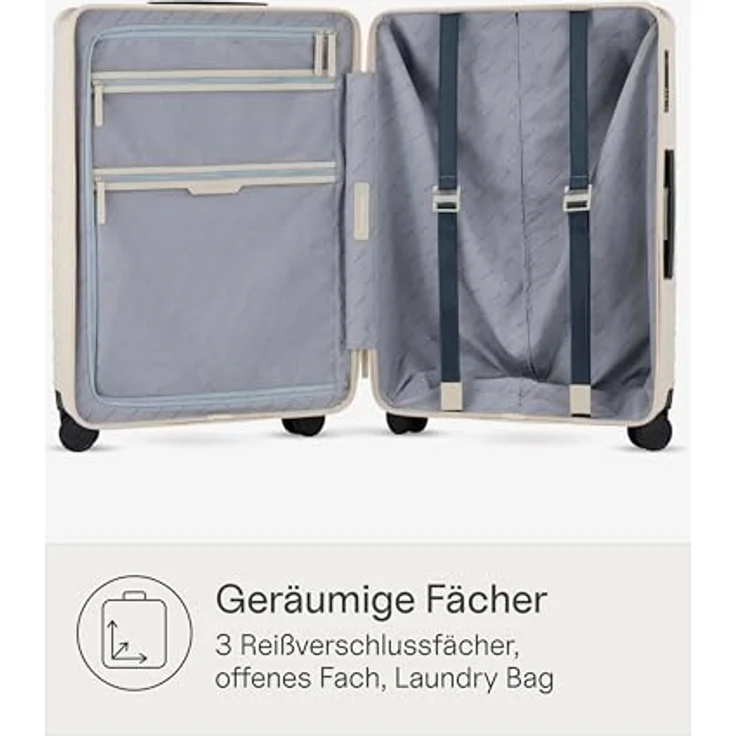 Kapten & Son Heathrow Essential Check-In, Hartschalenkoffer groß 82 L in Sandstone mit austauschbaren 360°-Rollen und TSA-Gepäckschloss – Bild 3