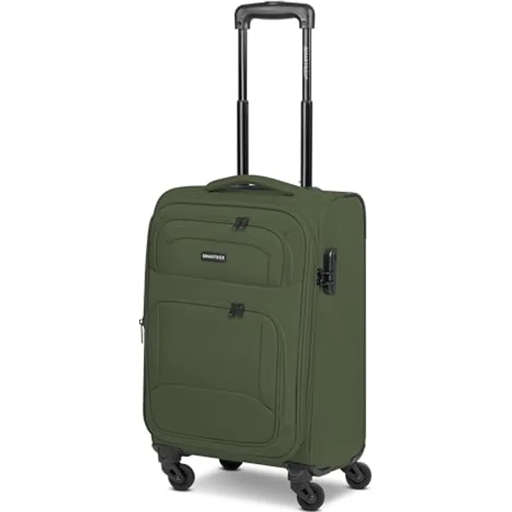 SMARTBOX Weichgepäck Kabinen-Koffer für Damen & Herren | Kleiner Cabin-Trolley 36 x 23 x 57 cm | 4 Rollen & Zahlenschloss | erweiterbar mit Dehnfalte | leichte 2,6 kg (Edition 04)