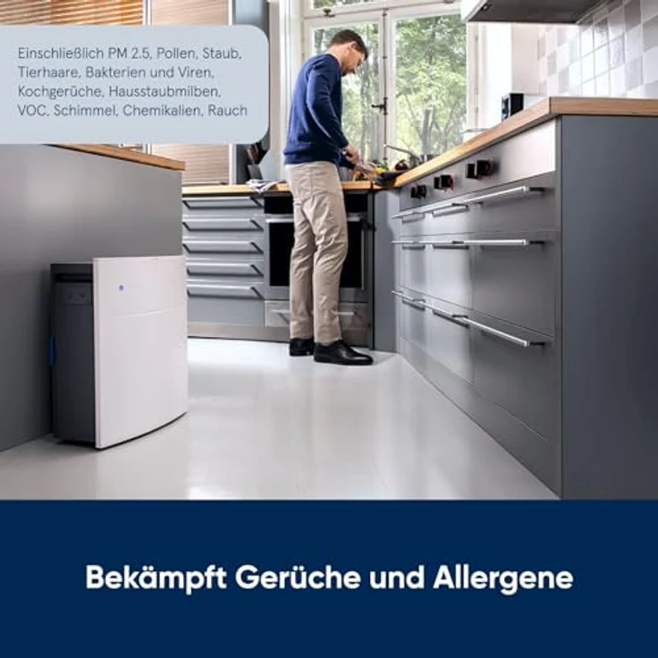 Blueair Classic 205 Luftreiniger mit Partikelfilter echte HEPA-Leistung durch HEPASilentFiltration für Allergene, Staub, Schimmelpilzbefall, Asthma und COPD-Entlastung, kleine Flächen, leiser Betrieb – Bild 2