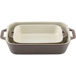STAUB Ceramique Auflaufform-Set, Ofenform, rechteckig, Antik-Grau, Keramik, 2-tlg (20 x 16 cm & 27 x 20 cm)