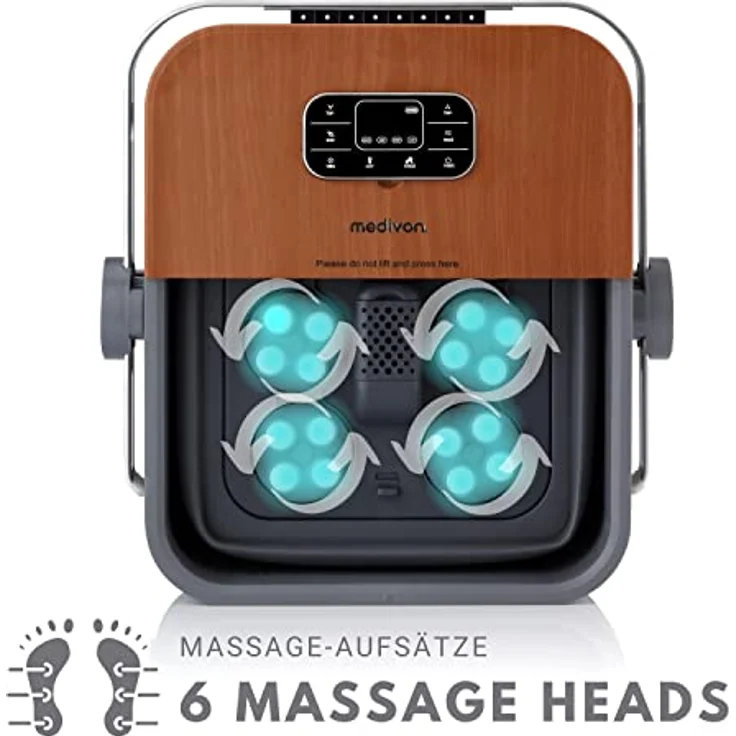 Medivon Aqua Pro Wasser-Fußmassagegerät mit Sprudelmassage, Ozonierungsfunktion, Infrarottherapie und Rollenmassage, platzsparend faltbar - braun – Bild 2