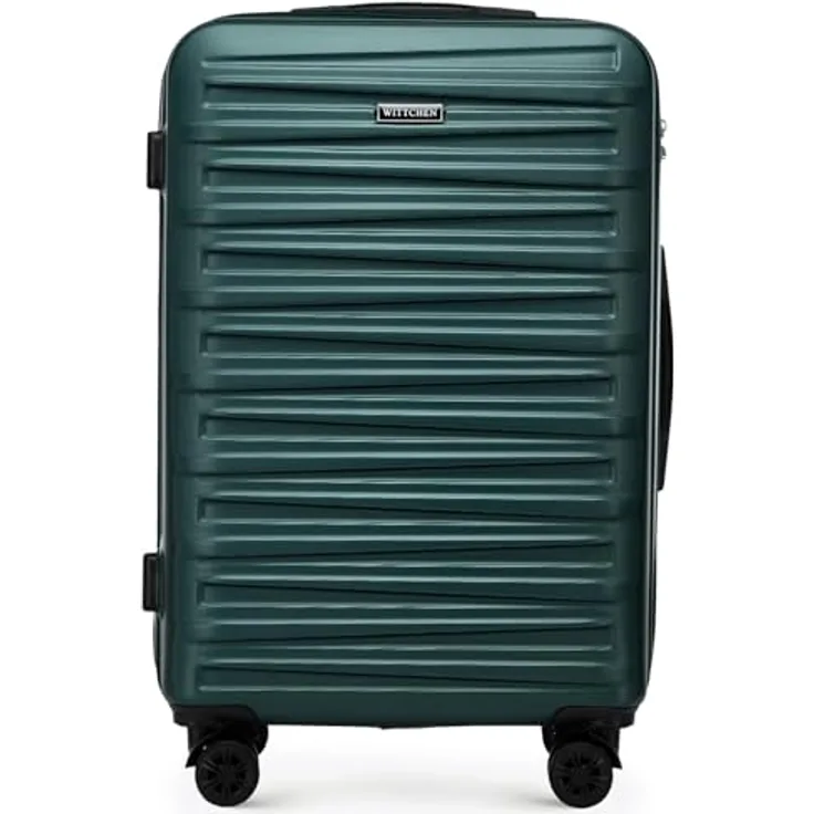 WITTCHEN Skyspeed Line Medium Koffer, Hartschalenkoffer aus ABS mit Kombinationsschloss und Teleskopgriff, Grün, 67x45x26 cm, 3,6 kg