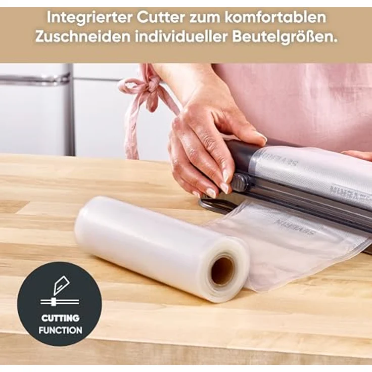 SEVERIN FS 3610 Vakuumiergerät mit intergriertem Cutter (Inkl.10 Vakuumbeutel (28x35 cm) Schweißnaht B: 28 cm, Integriertes Kabelfach) schwarz – Bild 5