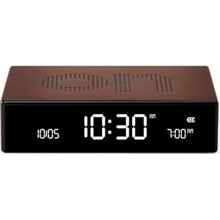 Lexon FLIP Premium LCD-Wecker, wendbar und wiederaufladbar, Aluminium, Touch-Licht, bronze – Bild 1